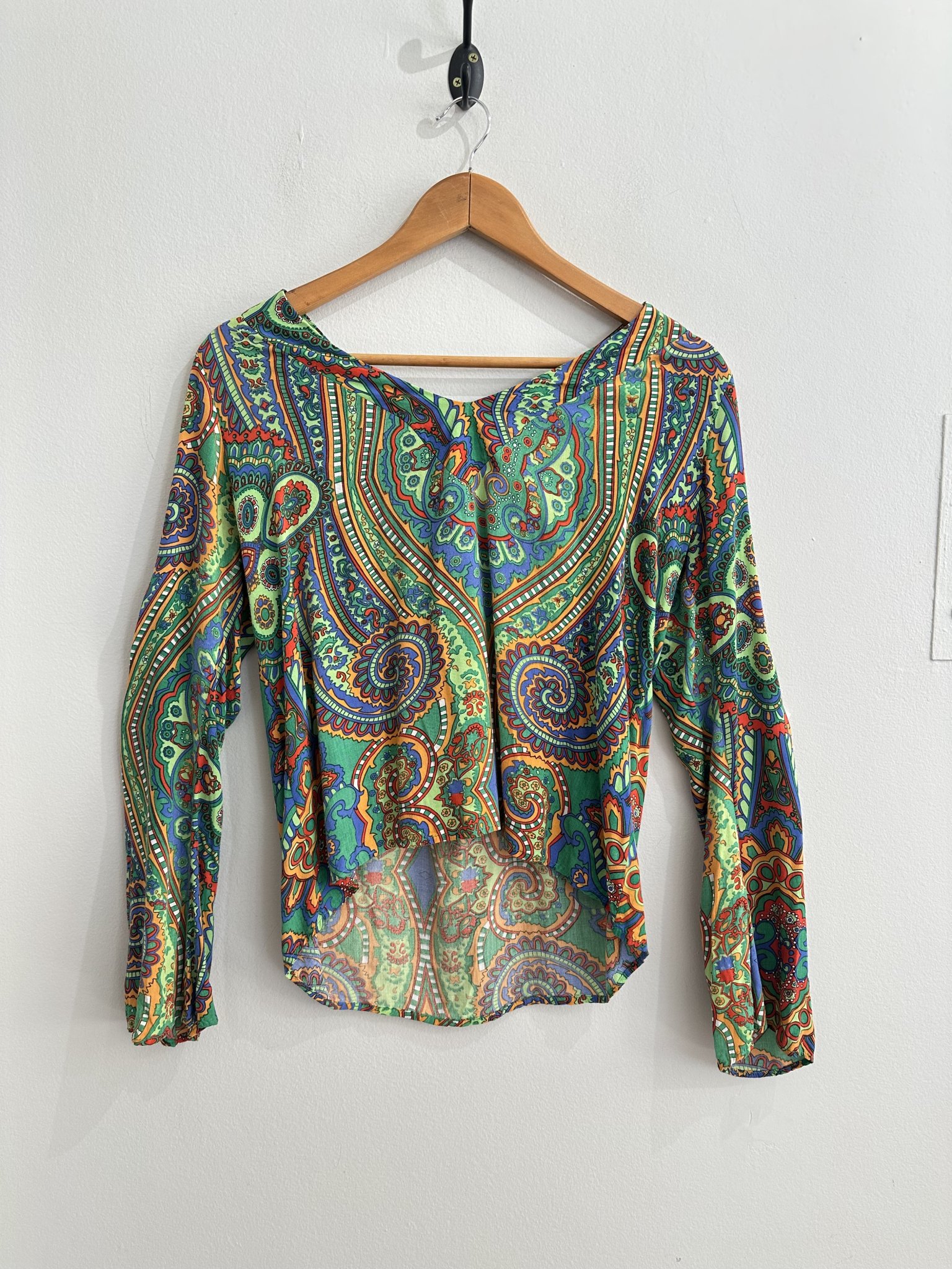 Blusa estampada payslei verde azul vermelho Sative viscose azul, vermelho, verde - foto principal