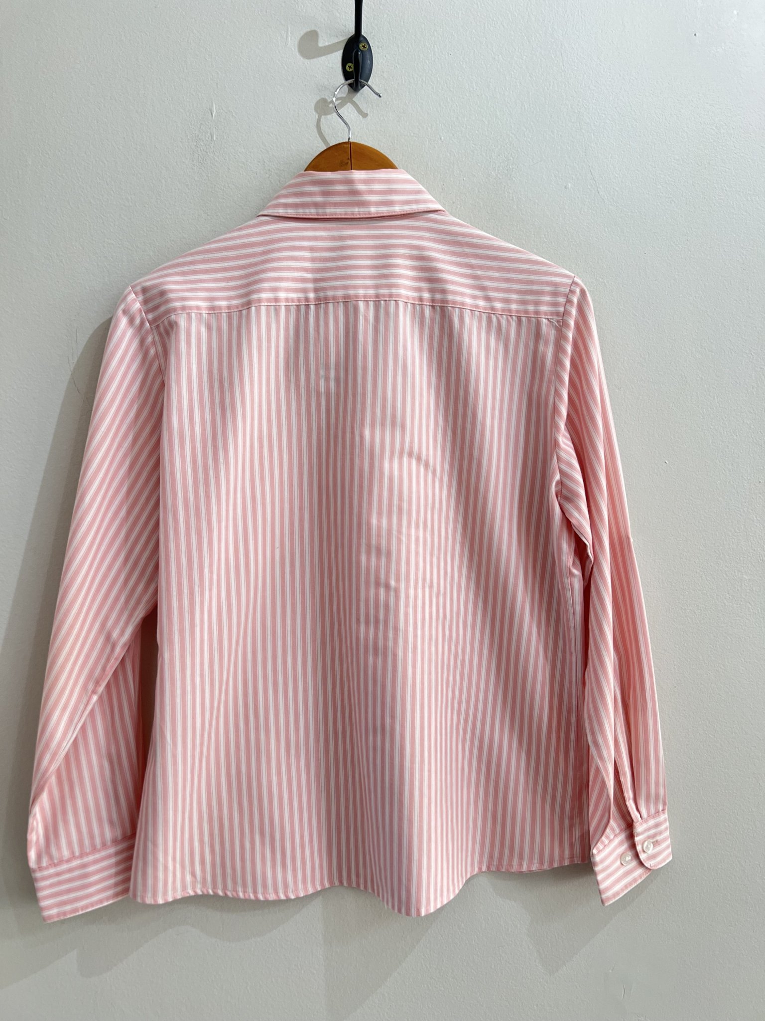 Camisa curta listrada branca e rosa m/longa Allison Daley de algodão - 38/40 branco, rosa tamanho 38/40 - vista adicional 6