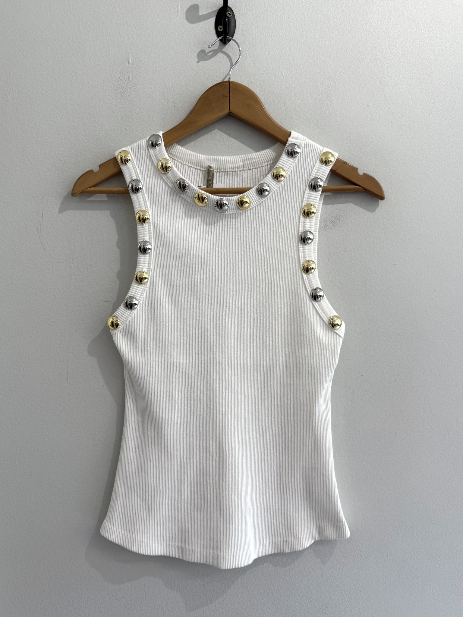 Blusa regata off white canelada Bardôh - M branco, off tamanho M - foto principal