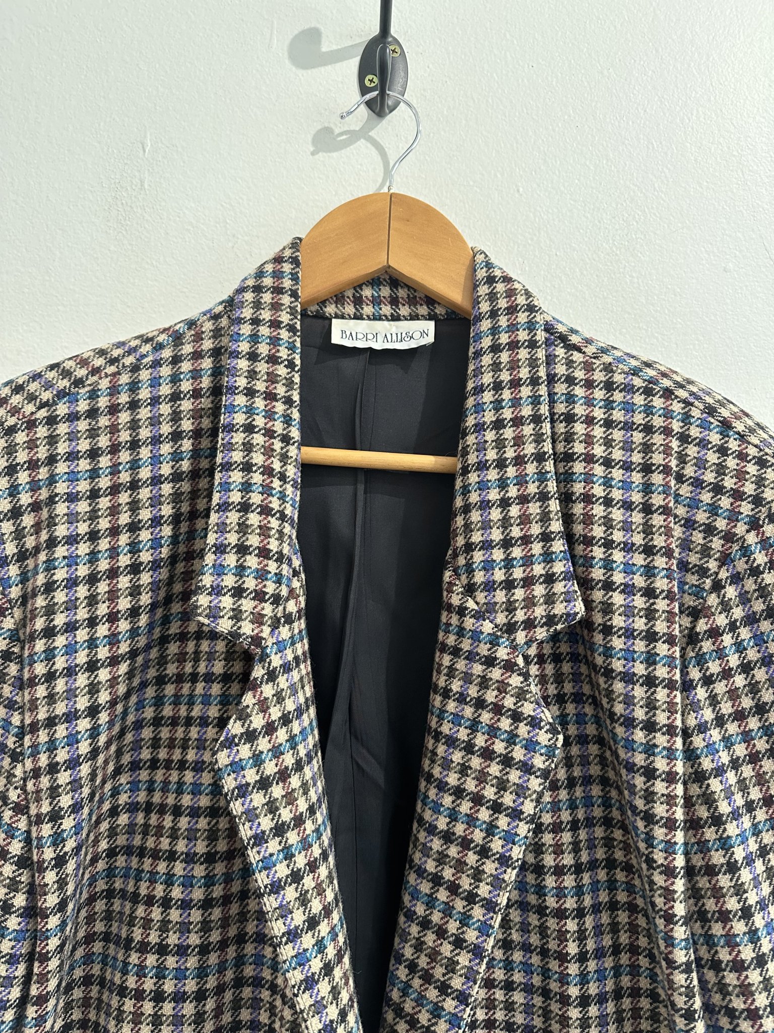 Blazer quadriculado de lã fundo bege Barri Allison G - vista adicional 2