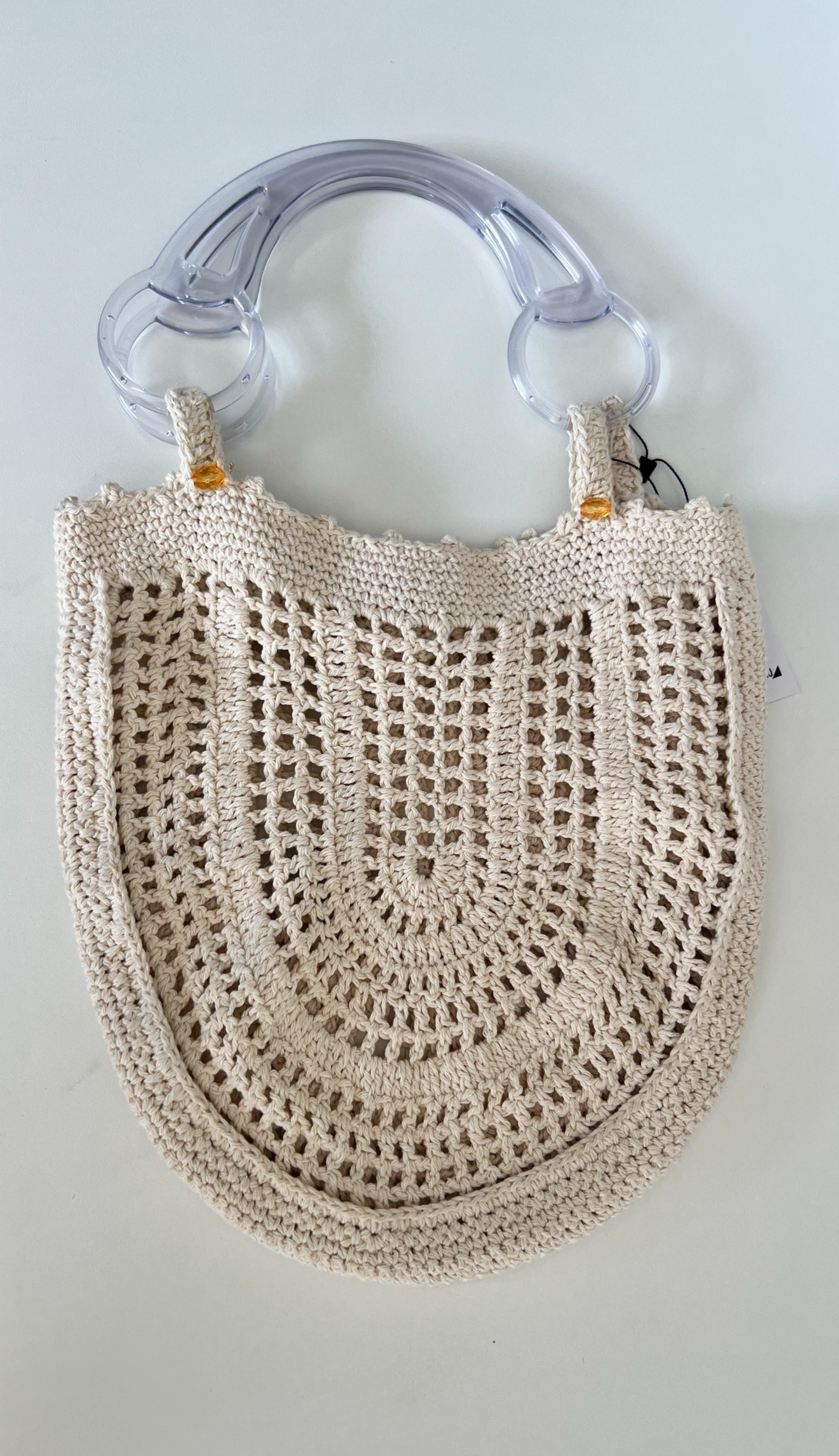 Bolsa crochê alça acrílica Sem marca Bege - 12498-2