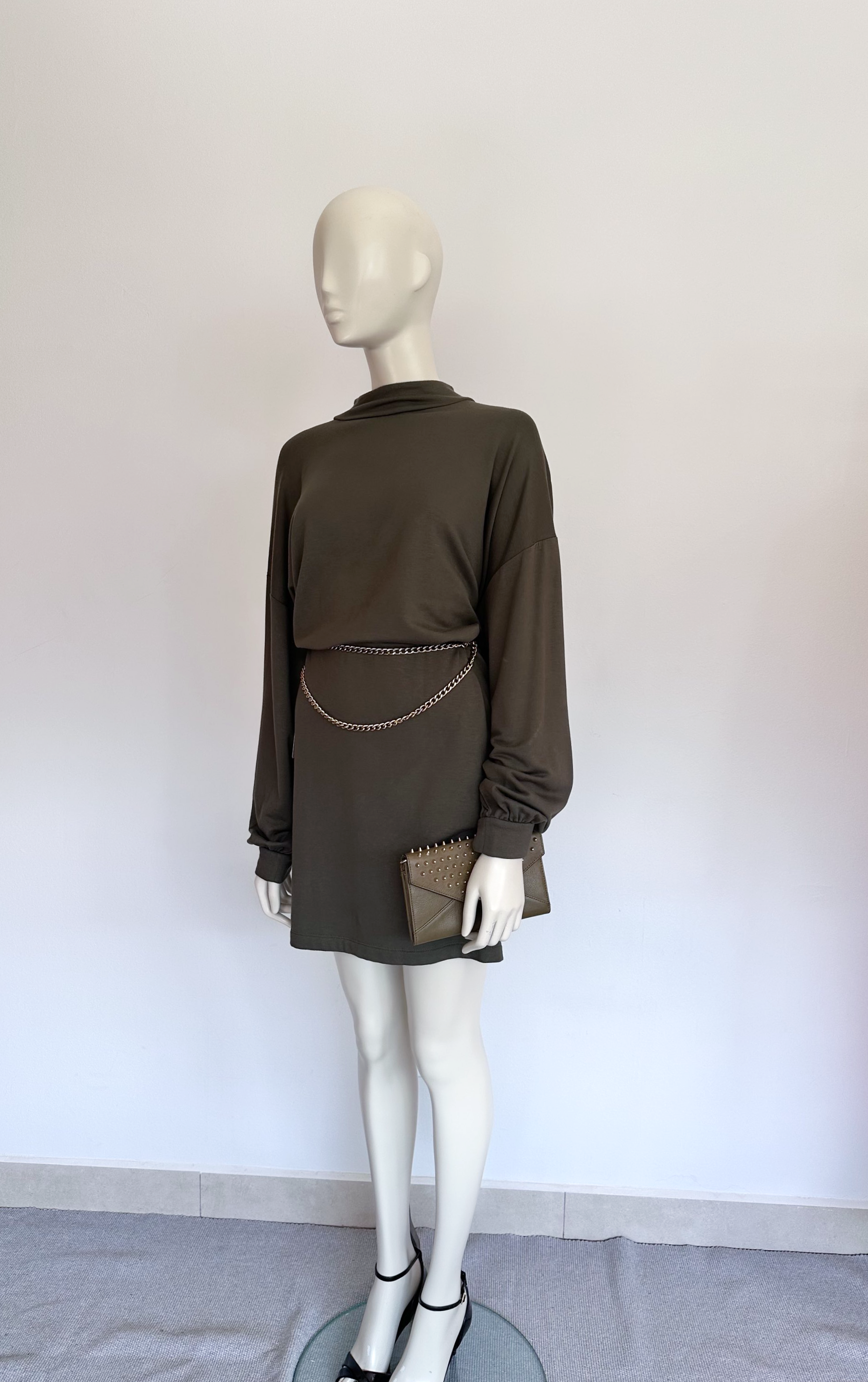Vestido moletinho musgo Express (na etiqueta!) - GG