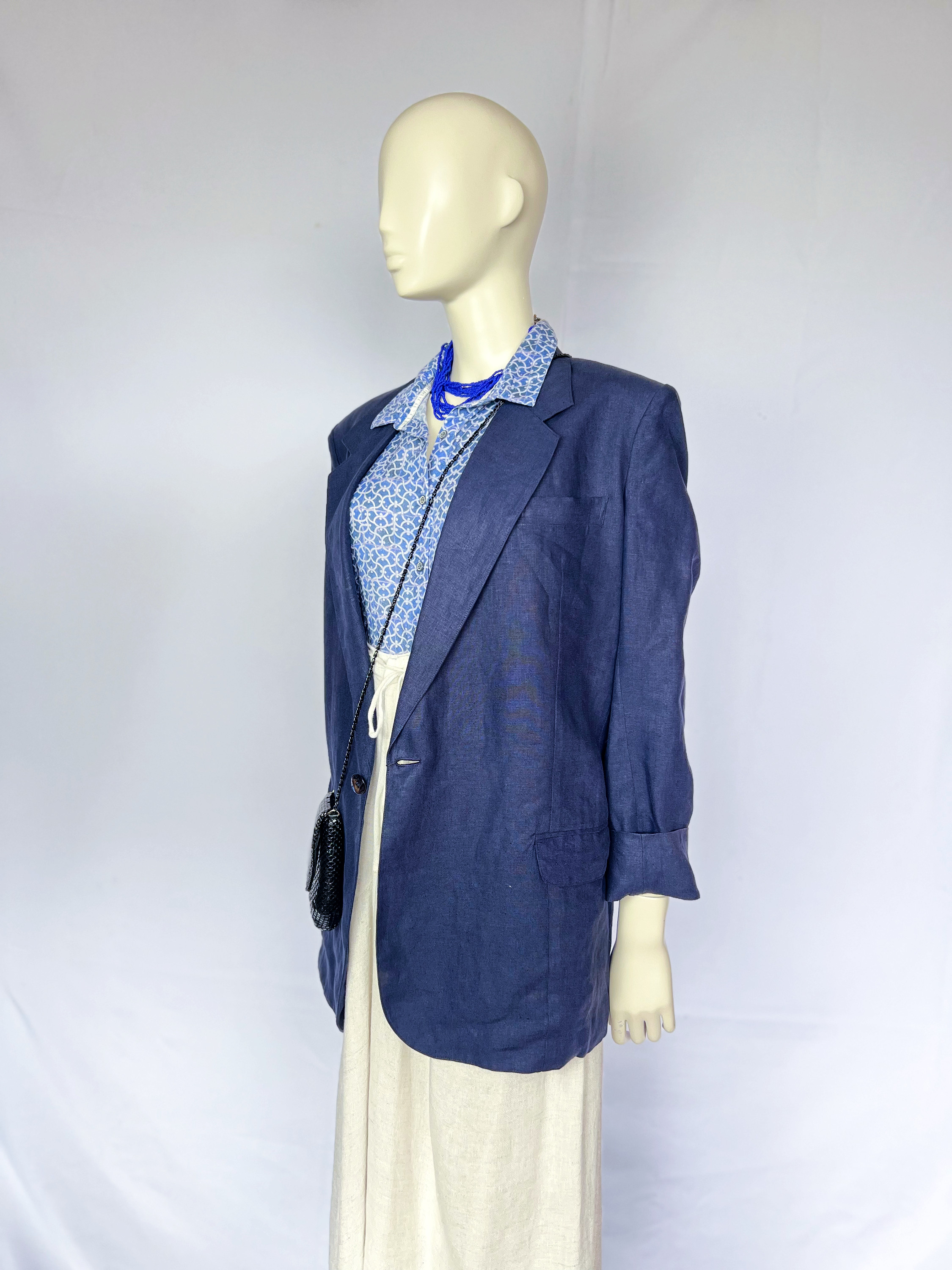 Blazer marinho linho puro Dorothy - G