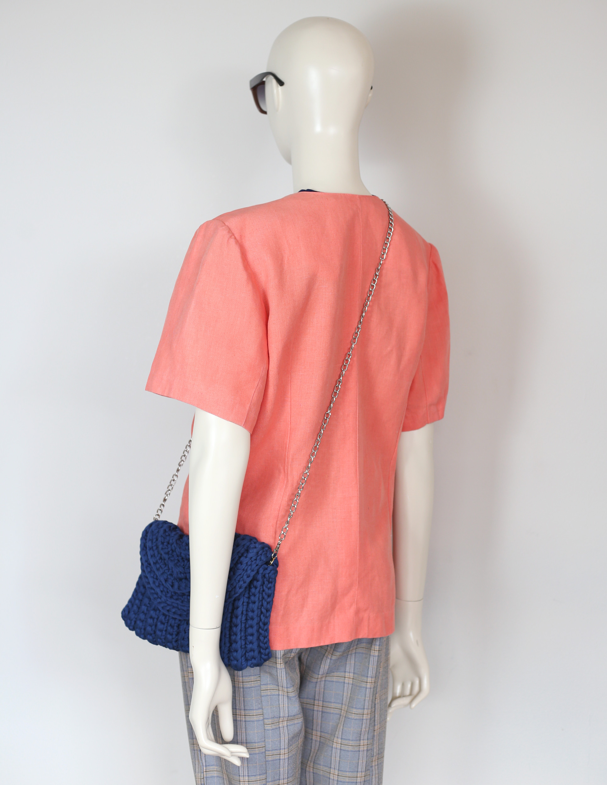 Blazer coral de linho vintage, M Sem marca Rosa - 17014-4