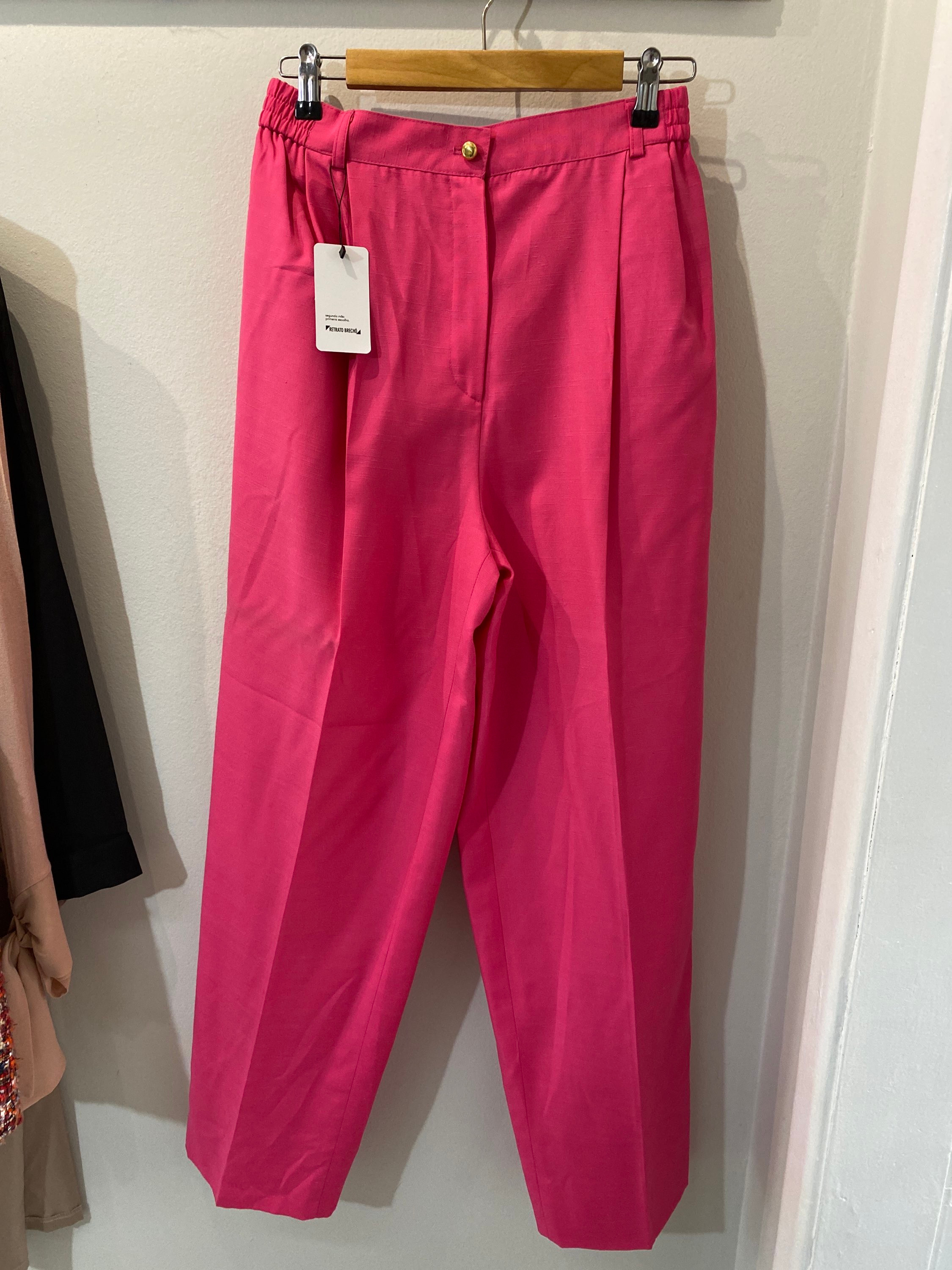 Calça pantalona rosa pink de viscose Harve Benard Sem marca - 17416-1