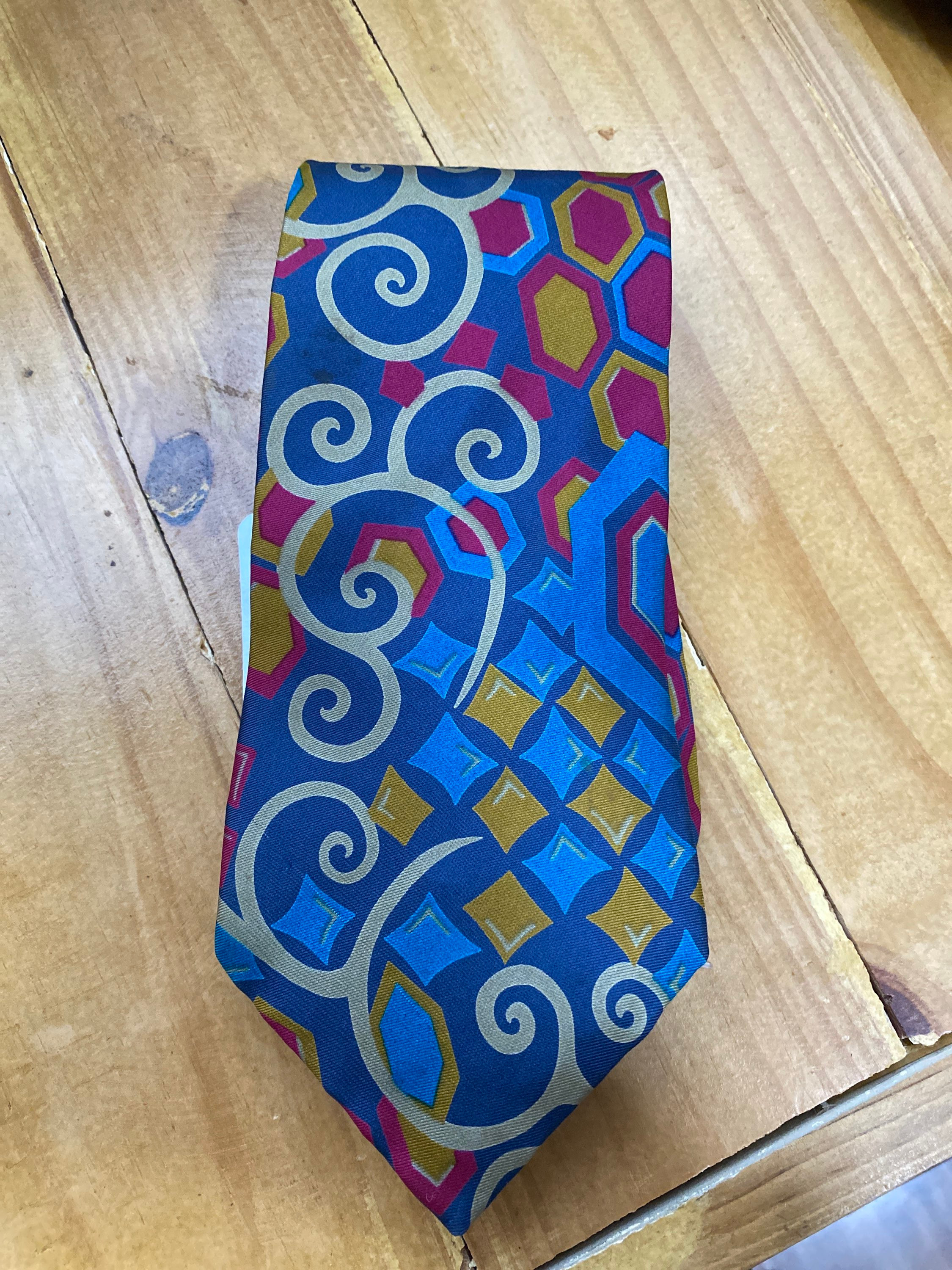 Gravata colorida Embassy Square 100% seda Sem marca Azul - 18066-1