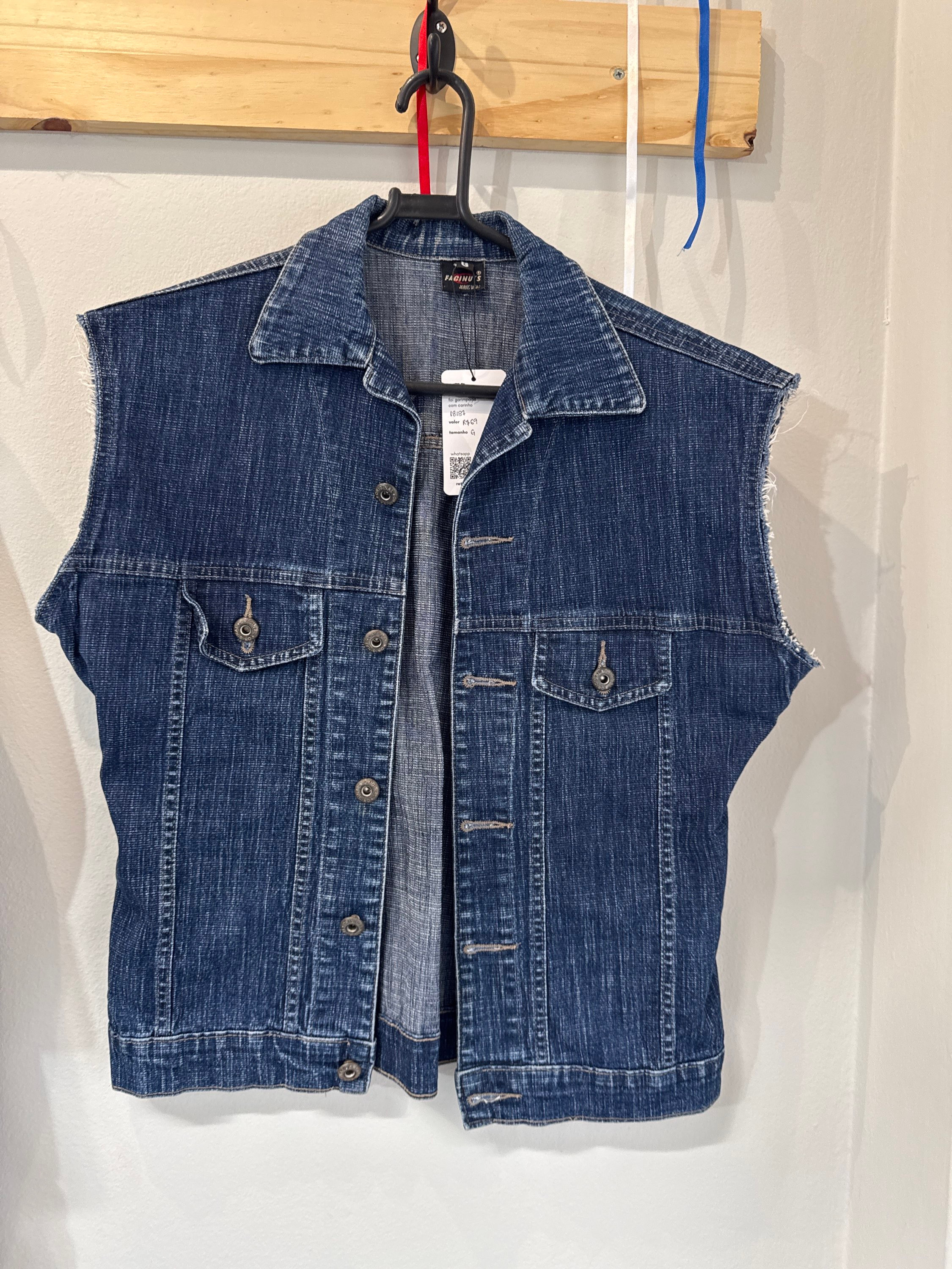 Colete jeans escuro Facinu Sem marca Azul-marinho - 18187-1