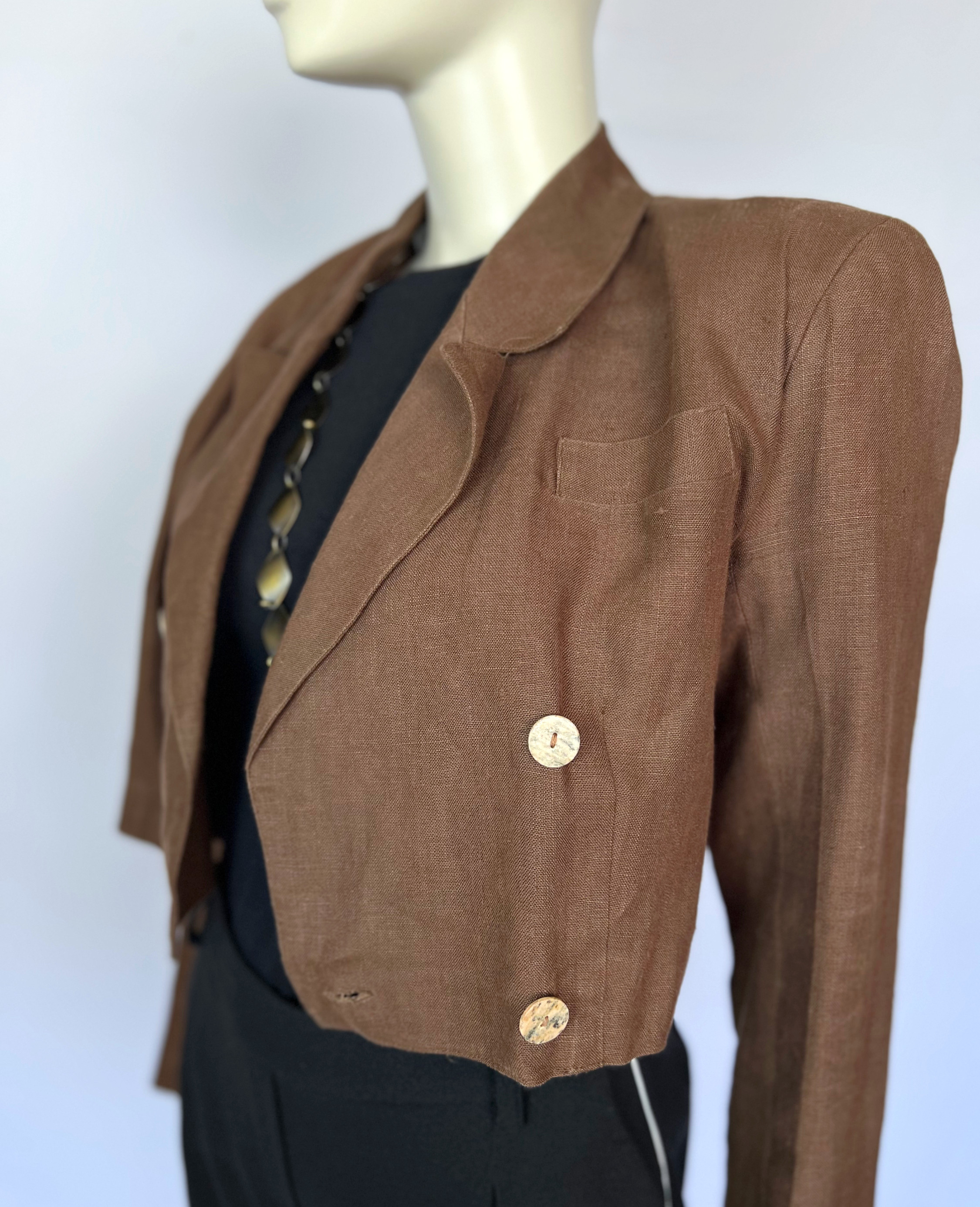 Blazer llinho vintage Heloisa Machado - M Sem marca Marrom, Preto, Laranja tamanho M - 18376-2