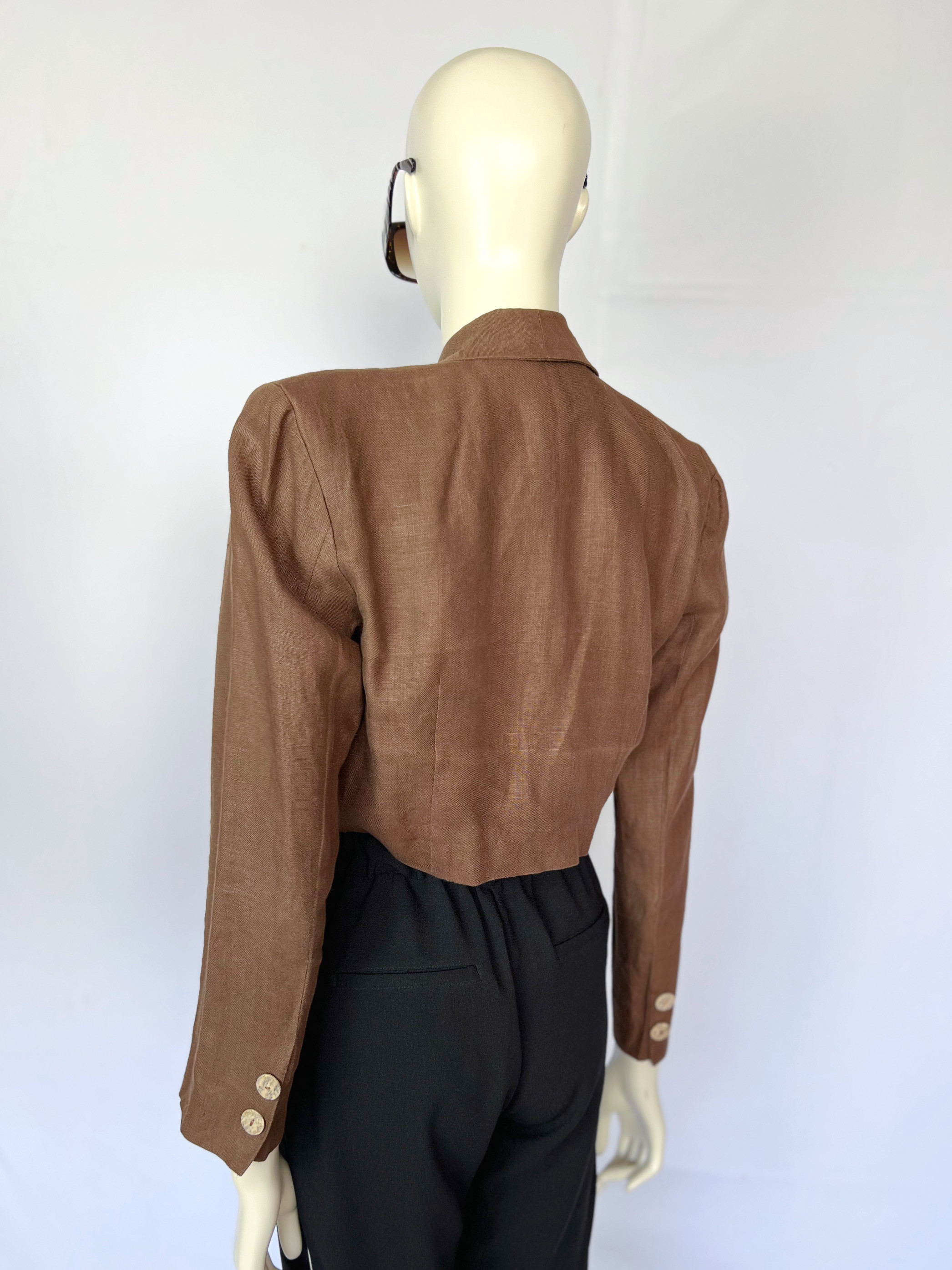 Blazer llinho vintage Heloisa Machado - M Sem marca Marrom, Preto, Laranja tamanho M - 18376-4