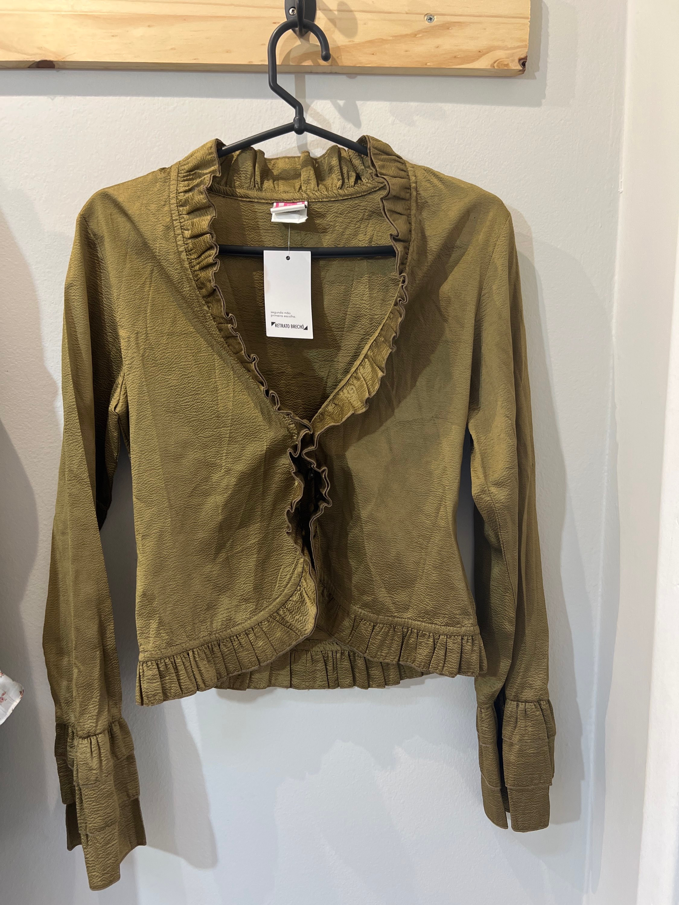Casaqueto blusa Bebesh vintage com seda ouro velho - bronze Sem marca dourado, bronze - 6310-1