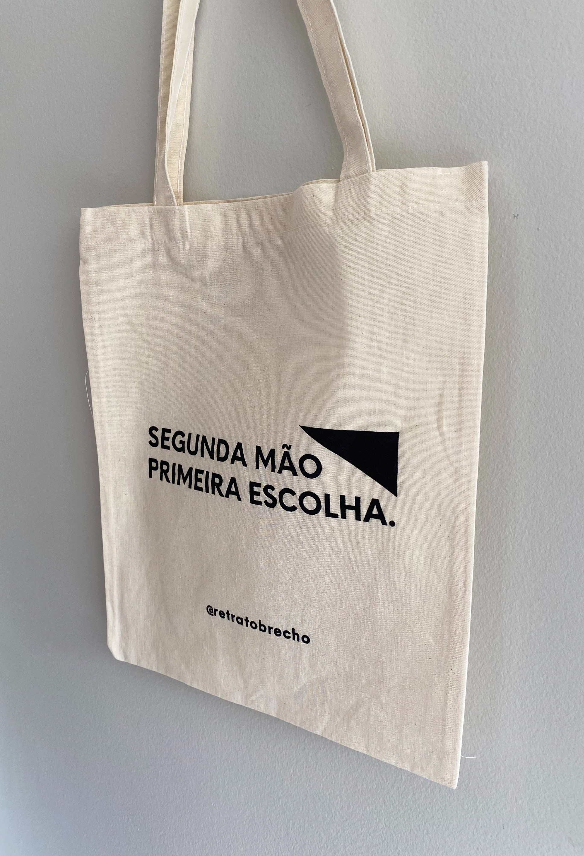 Ecobag - Retrato Brechó Bege, Preto, Cinza - vista adicional 2