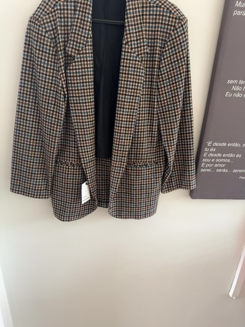 Blazer quadriculado de lã fundo bege Barri Allison G Sem marca - foto principal