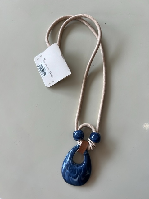 Cordão gota turquesa de resina Sem marca Marrom - foto principal