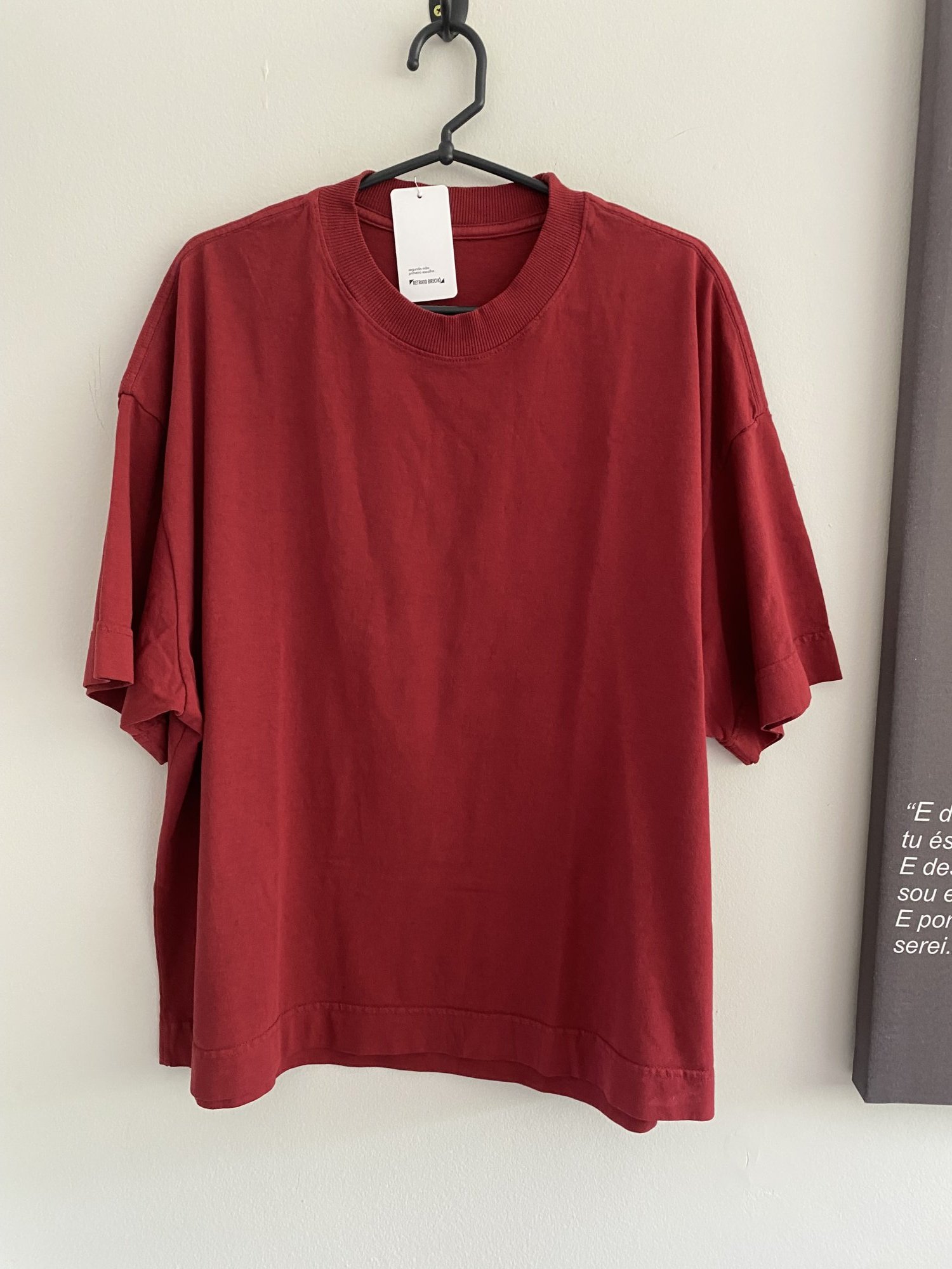 Camiseta m/curta vermelha de algodão sem marca - G Vermelho tamanho G - foto principal