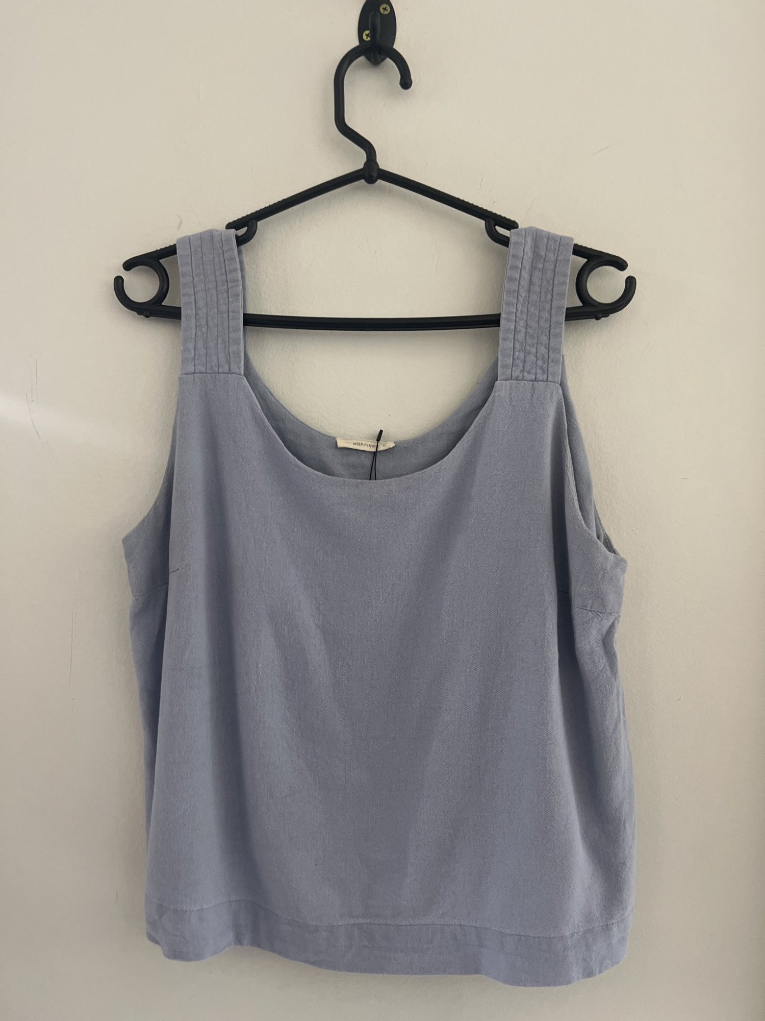 Conjunto azul claro blusa s/manga e calça pantalona com cinto faixa Marfinno - M tamanho M - vista adicional 3