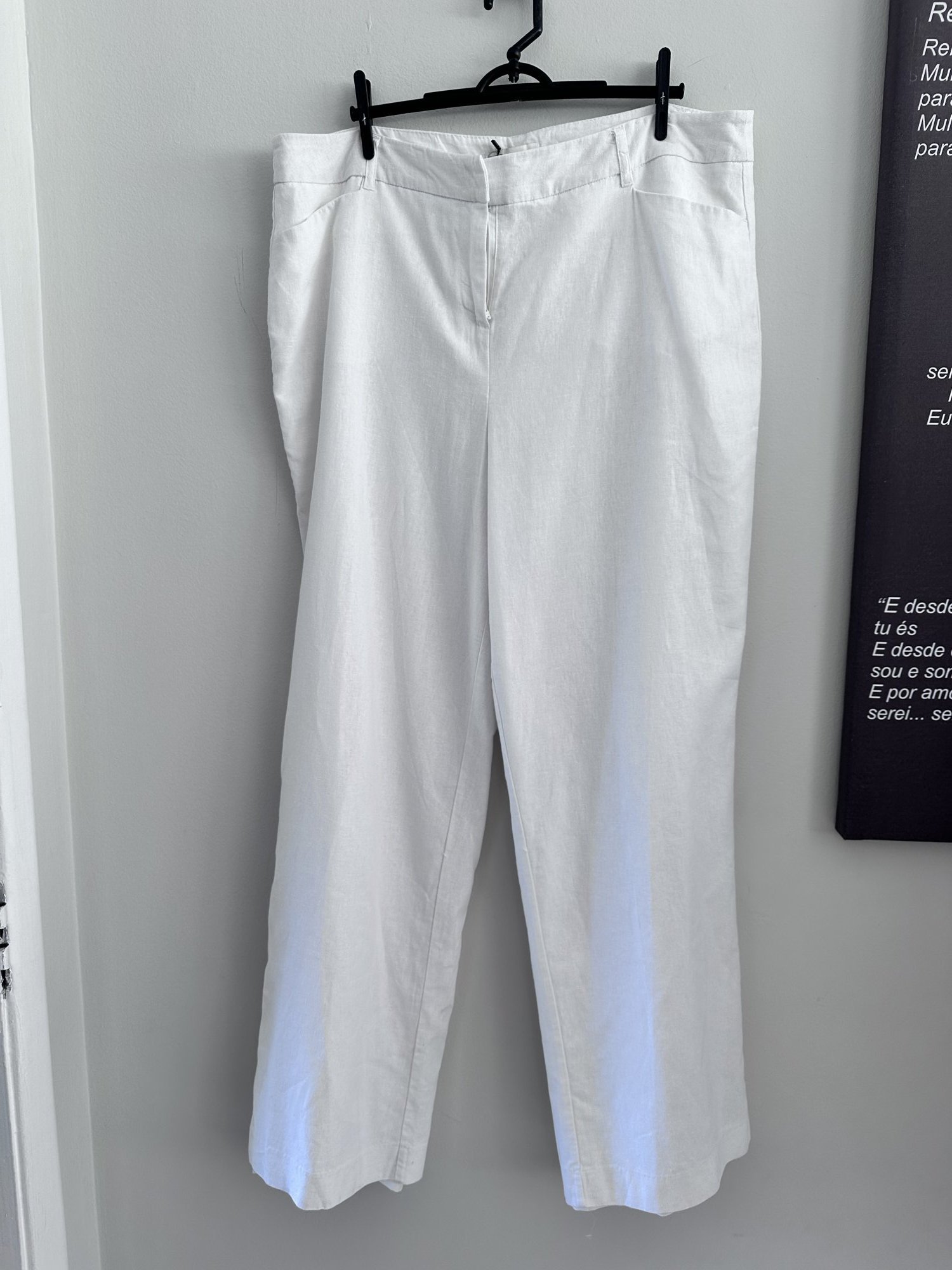 Calça alfaitaria Cato Establisshed 1946 linho 16 - 44/46 Sem marca Azul tamanho 44/46 - foto principal