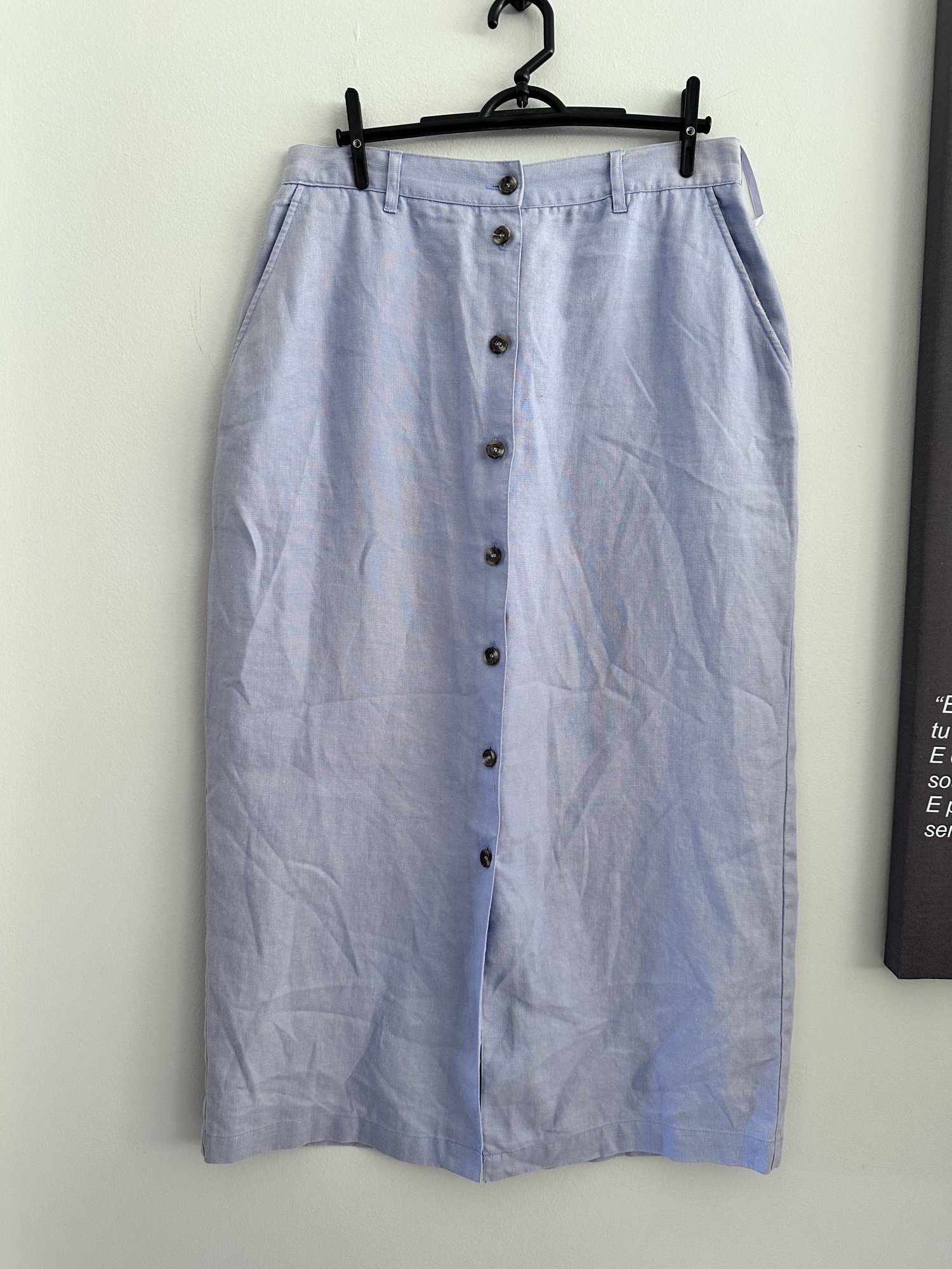 Saia de linho botões azul claro Jones New York Sport 12 - M/G Sem marca tamanho M/G - foto principal
