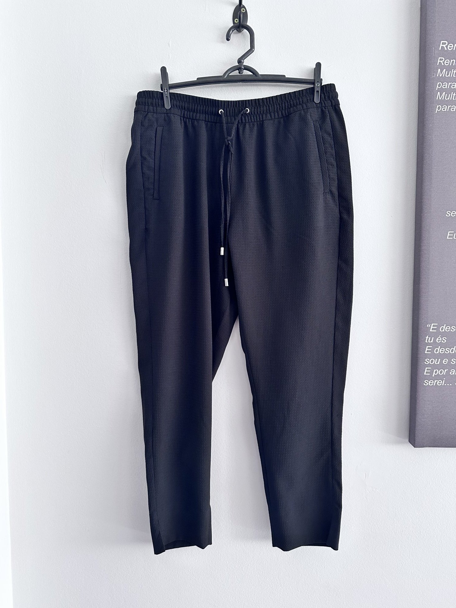 Calça preta de cintura regulável H&M - 40 Sem marca Preto tamanho 40 - foto principal