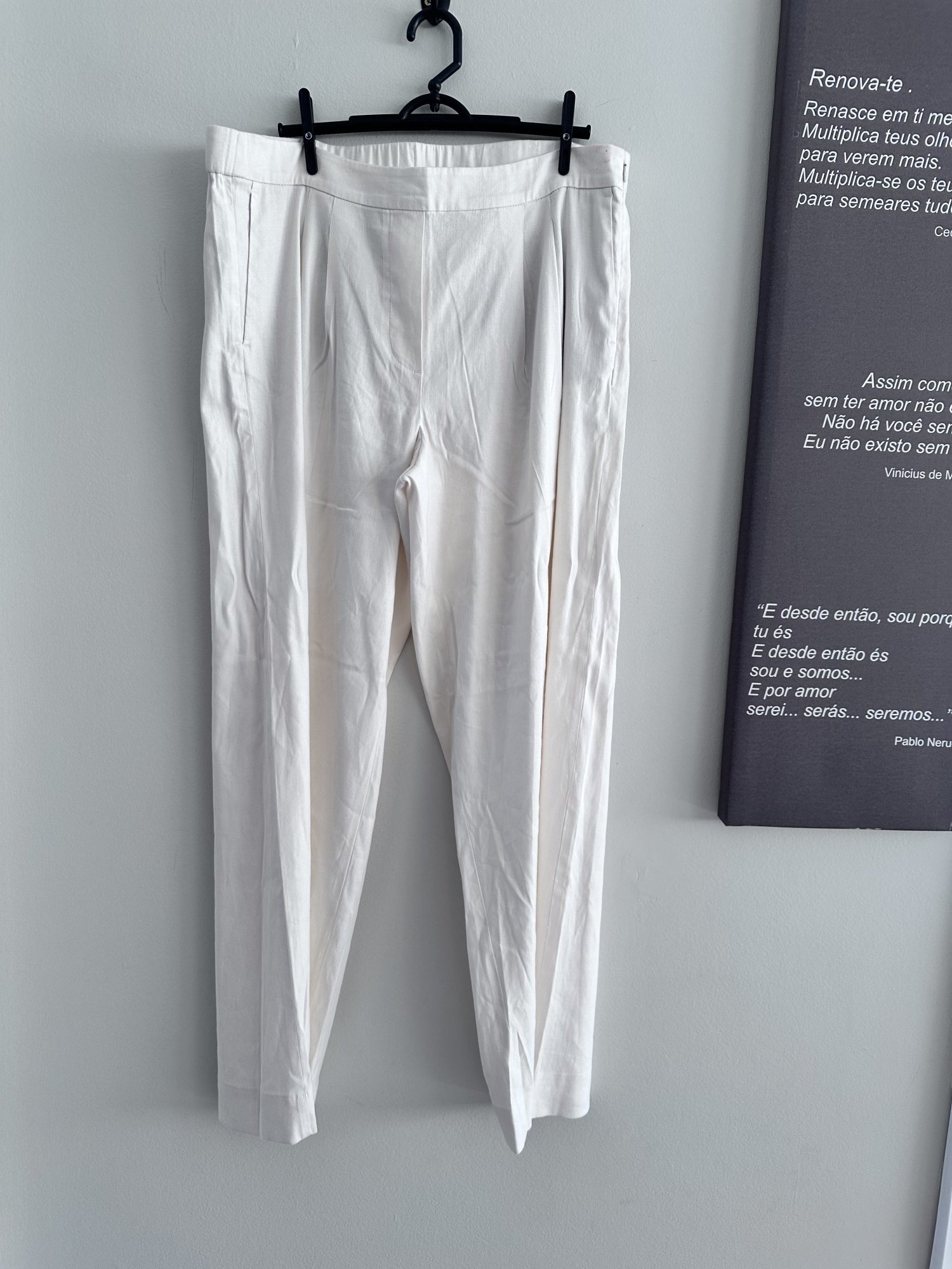 Calça pantalona J. Jill offwhite linho 14 - G branco tamanho G - foto principal