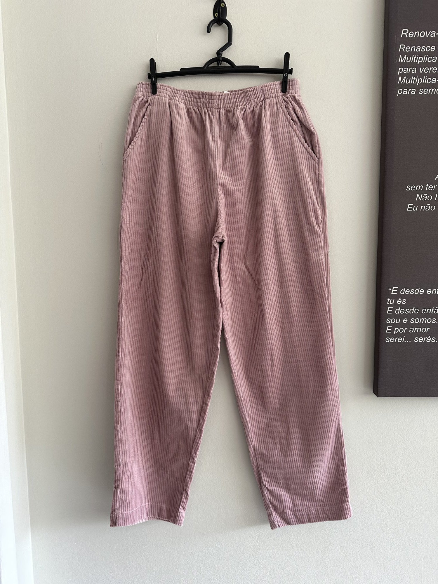 Calça rosa de cintura regulável Blair de algodão veludo cotelê - M Sem marca tamanho M - foto principal