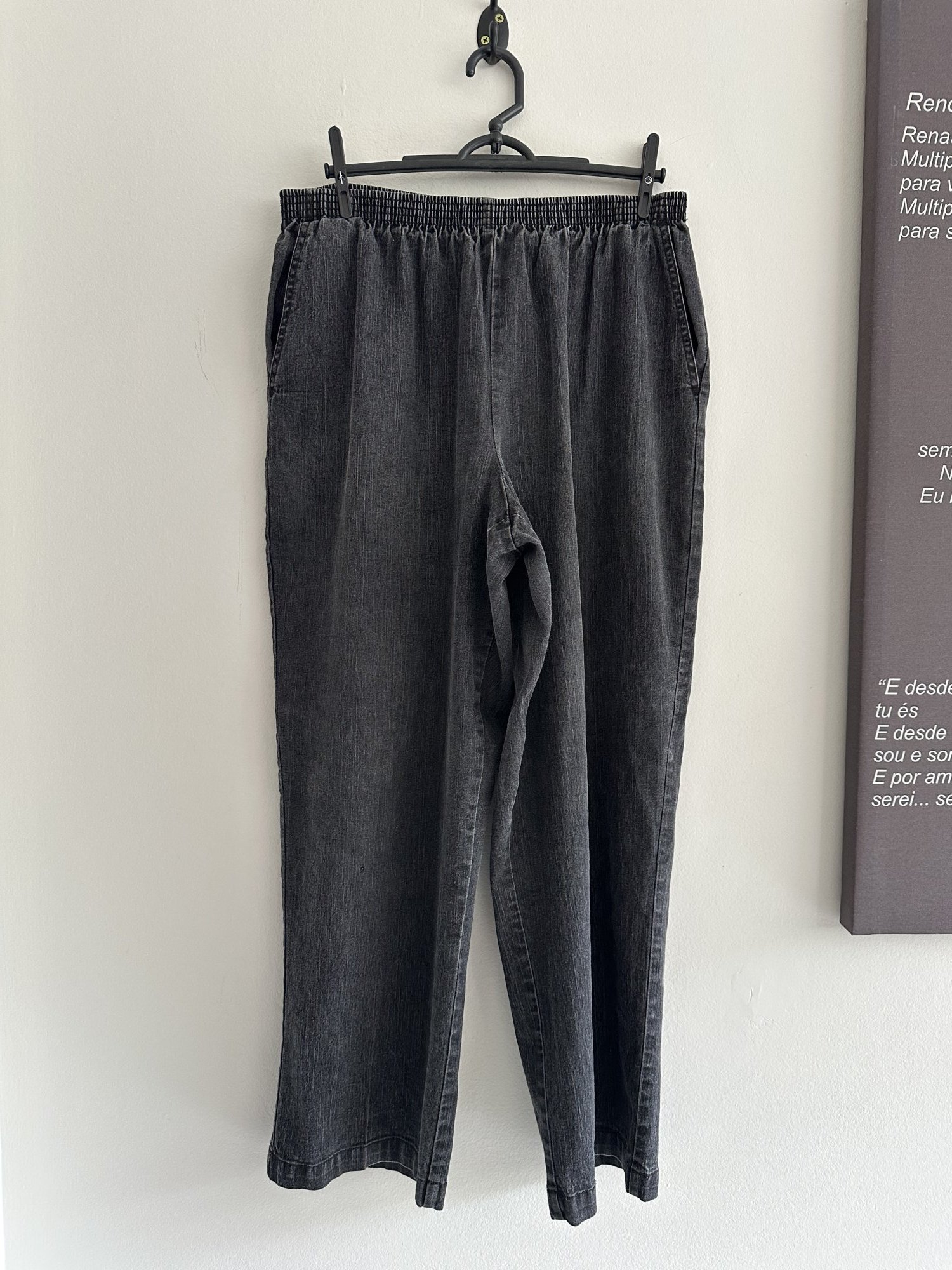 Calça jeans cintura regulável Alfred Dunner ramier - 40/42 Sem marca Cinza, Preto tamanho 40/42 - foto principal