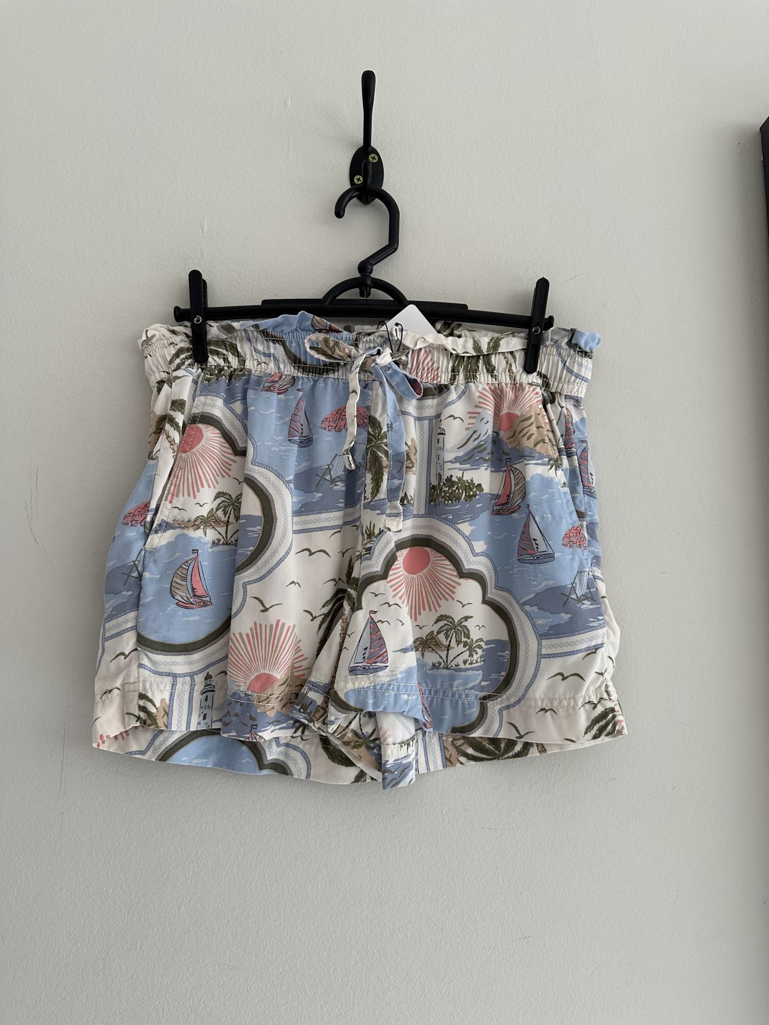 Short azul estampa marítima de cintura regulável Cinthia Rowley de lyocell - P Sem marca tamanho P - foto principal
