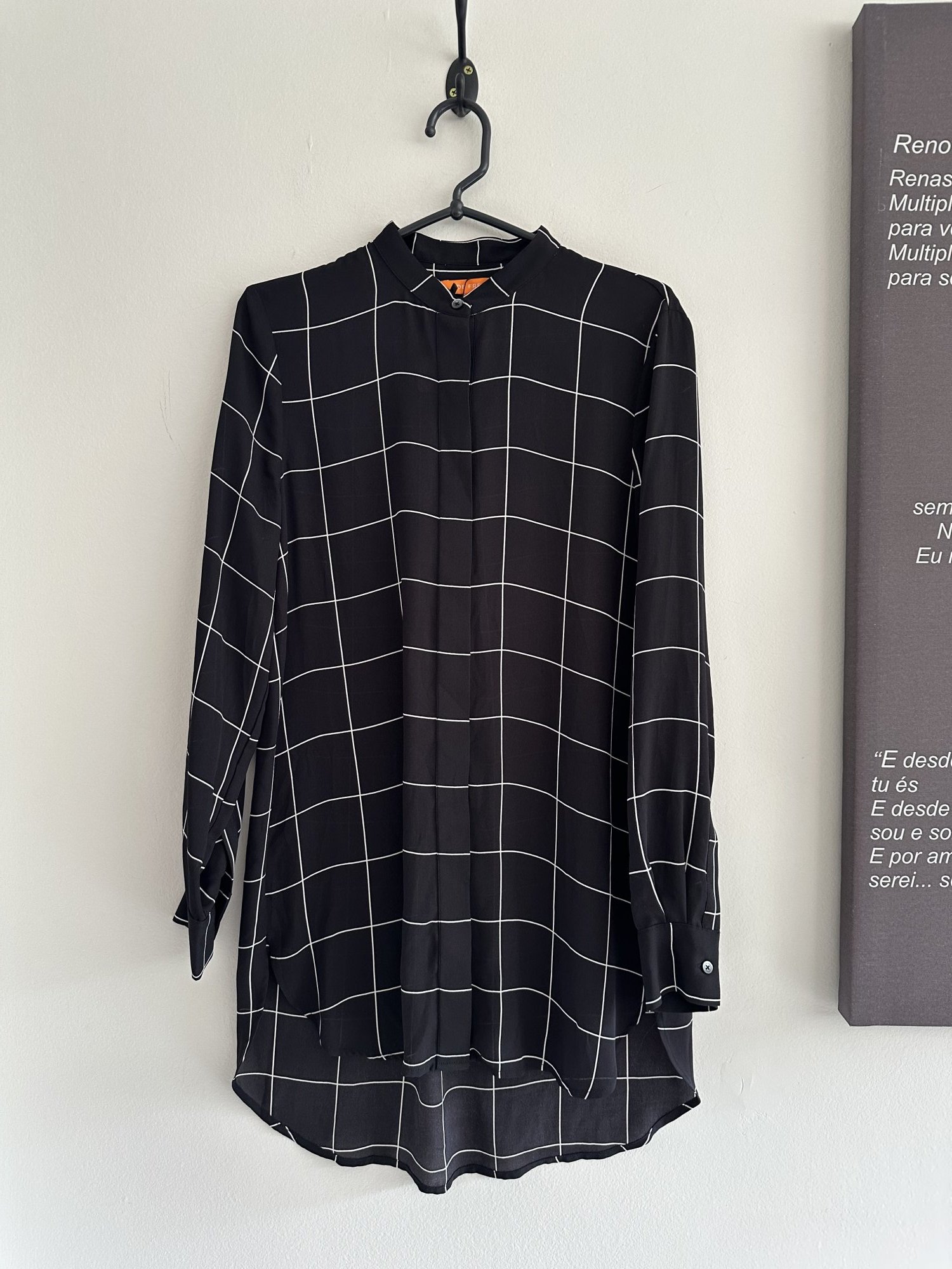 Chemise quadriculada P&B m/longa Joe Fresh - G Sem marca Preto, Cinza tamanho G - foto principal